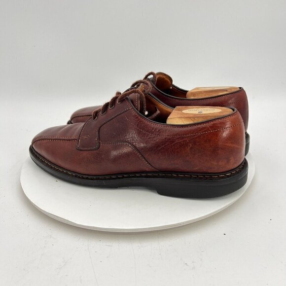 Allen Edmonds Mapleton Men Size 8.5D Brown Leather Bicycle Toe Derby Dress Shoes - Picture 7 of 14
